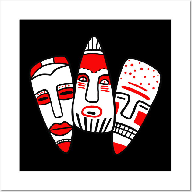 Traditional Ethnic Masks Wall Art by isstgeschichte